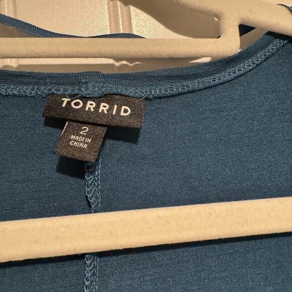 Torrid Teal Fit Flare Duster Cardigan Plus Size 2X - Picture 4 of 6